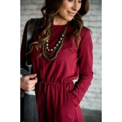 Cinched Waist Tie Dress -Women's Clothing Store BB 9236