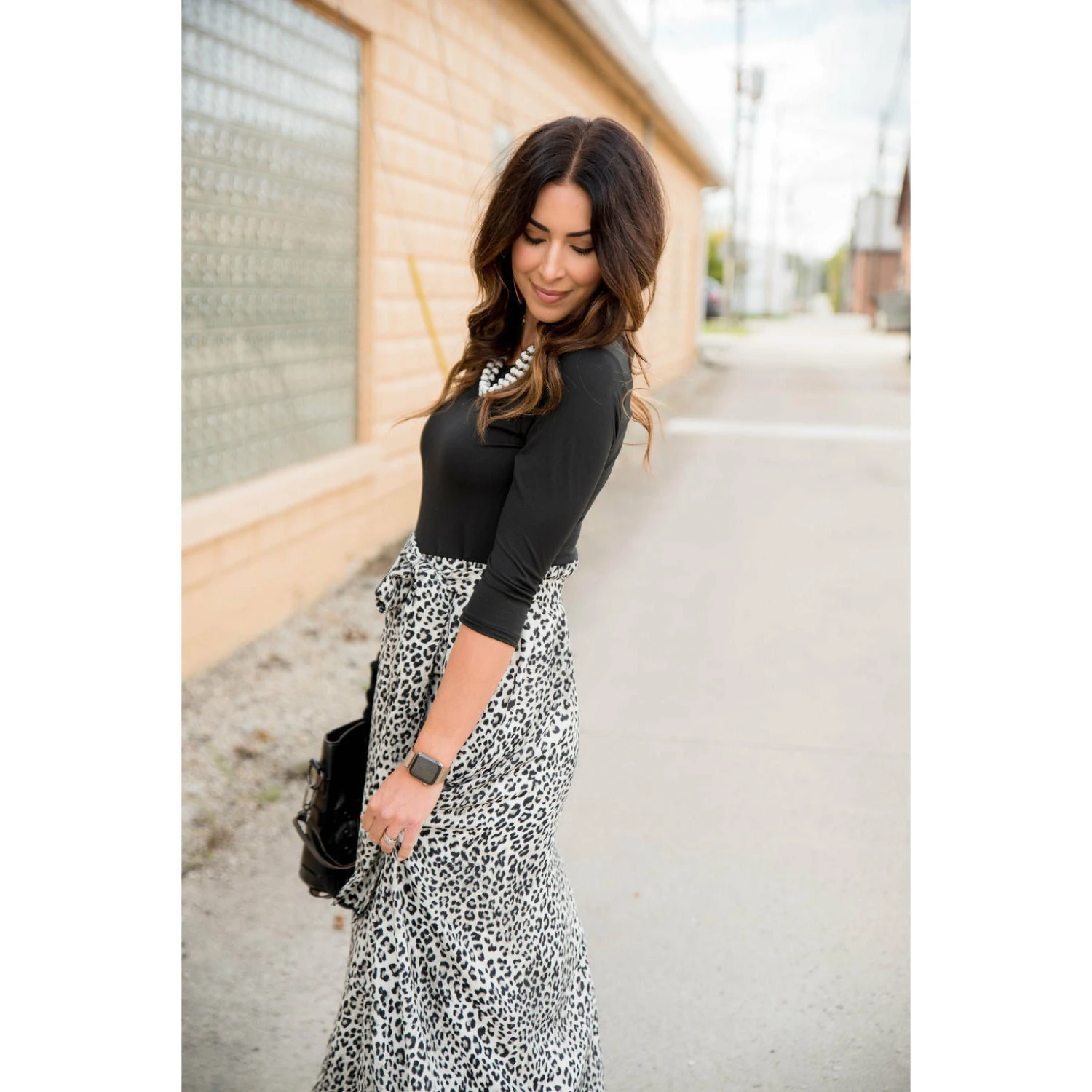 3/4 Sleeve Leopard Bottom Maxi 2 3/4 Sleeve Leopard Bottom Maxi - Image 2
