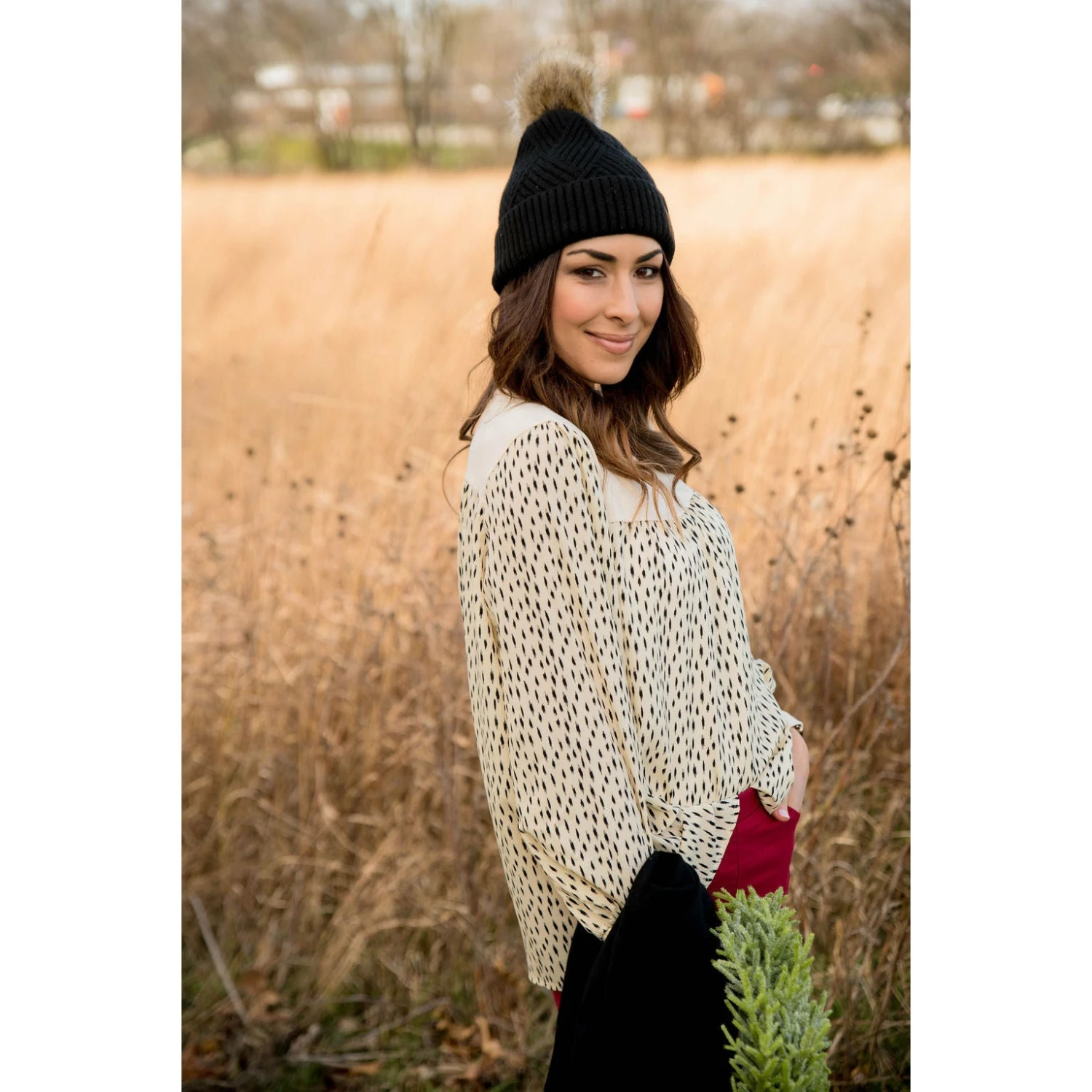 Brush Stroke Bib Blouse 3 Brush Stroke Bib Blouse - Image 3