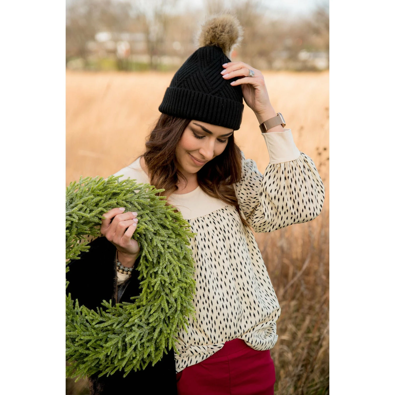 Brush Stroke Bib Blouse 2 Brush Stroke Bib Blouse - Image 2