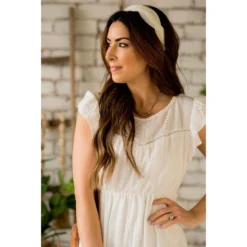 Eyelet Stitched Dress -Women's Clothing Store BB 9316 ce422233 df3a 4aca aab6 4fc302a36a04