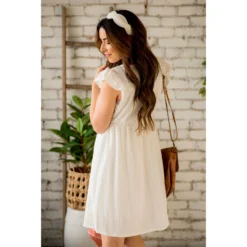 Eyelet Stitched Dress -Women's Clothing Store BB 9327 dcb7c5f2 54a2 4390 96e3 206a50375d39