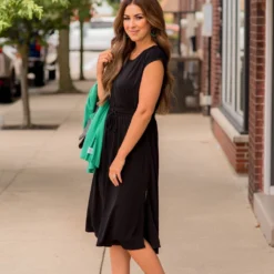 Cap Sleeve Side Slit Tie Midi Dress -Women's Clothing Store BB 9329 d33d3d67 806e 43ec ac97 d50a8403034f 265260