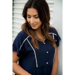 Pom Pom Detailed Blouse -Women's Clothing Store BB 9330 1