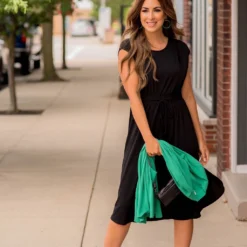 Cap Sleeve Side Slit Tie Midi Dress -Women's Clothing Store BB 9330 99416c65 c5b4 48a8 a357 a9f34d60c90b 698032