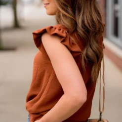 Puffed Flutter Trim Blouse -Women's Clothing Store BB 9349 1722a0f1 3b9d 4d55 bb14 0b97e6c9e0b3 902219