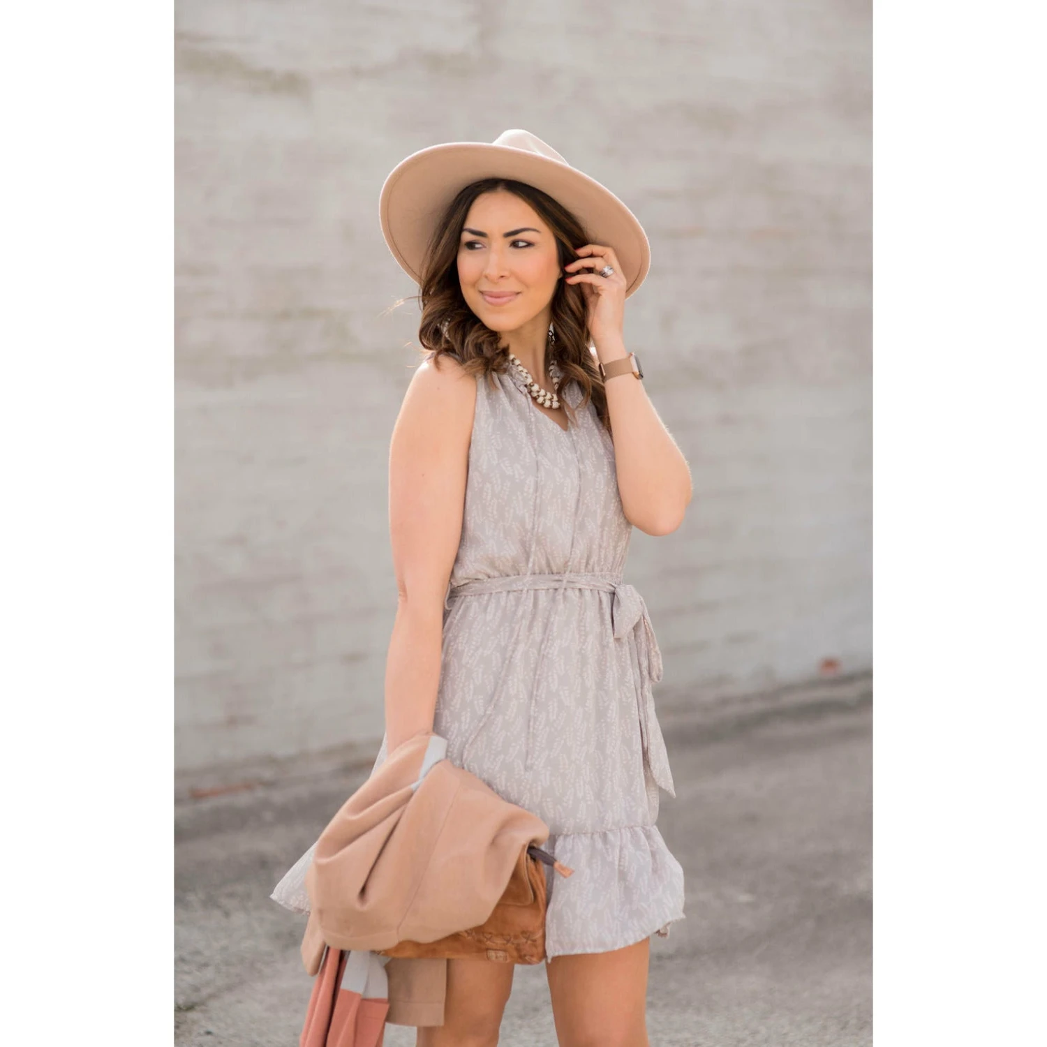 Leaf Printed Ruffled Tie Dress 9 Leaf Printed Ruffled Tie Dress - Image 9