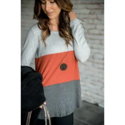 Triple Blocked Long Sleeve Tee -Women's Clothing Store BB 9358 071a2353 bc1e 4f28 b397 507dde0270bd