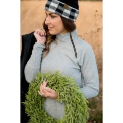 Side Zip Wrap Pullover -Women's Clothing Store BB 9371