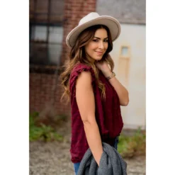 Cinched Neck Ruffle Swiss Dot Tank -Women's Clothing Store BB 9379 33fc8d7d bb74 46b3 a7b9 4b779d5f581f