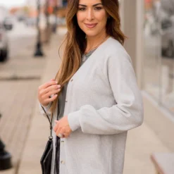 Waffle Button Accent Cardigan -Women's Clothing Store BB 9439 3b6ab717 8934 4d5a bb86 951fbf066687 951345