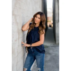 Ruched Ruffle Bibbed Tank -Women's Clothing Store BB 9453 58b28b07 23f8 49dc 90fb b320d17d0561