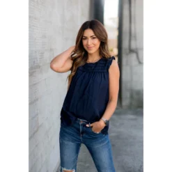 Ruched Ruffle Bibbed Tank -Women's Clothing Store BB 9467 337e64ab ce65 480e bcf6 ec53d0abe87b