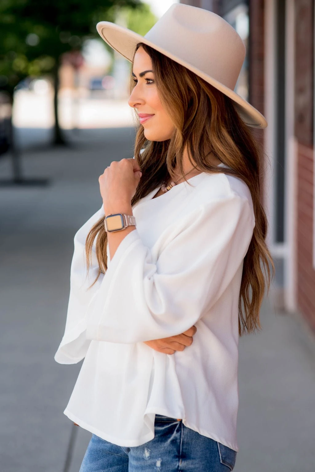 Bell Sleeve Peplum V Blouse 15 Bell Sleeve Peplum V Blouse - Image 15