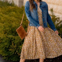 Floral Pleated Bottom Midi Dress -Women's Clothing Store BB 9478 51a5a5c2 2aef 4281 97af ab0a03fb26ff 871827