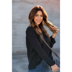 Classy Ruche Shoulder Button Sleeve Blouse -Women's Clothing Store BB 9487 1427b77a 1e62 4c49 b65a 92ef0627c36c