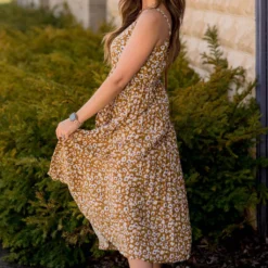 Floral Pleated Bottom Midi Dress -Women's Clothing Store BB 9492 d5134b38 a3fb 4003 9845 7e4306c77920 115920