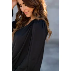 Classy Ruche Shoulder Button Sleeve Blouse -Women's Clothing Store BB 9497 84302917 b39a 4791 8bdd 558faea88957