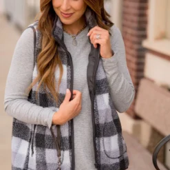 Buffalo Plaid Sherpa Vest