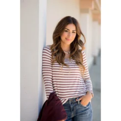 Thin Striped Long Sleeve Tee -Women's Clothing Store BB 9508 87ecee97 0a29 4c71 a618 ddf4b937fbd6