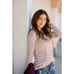 Thin Striped Long Sleeve Tee -Women's Clothing Store BB 9509 988c0ea4 30e0 46bb 9f79 d19218951380