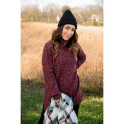 Ribbed Trim Turtleneck Tunic -Women's Clothing Store BB 9518 1 4dd066a6 e417 453b 8548 03de6b0b7bd0