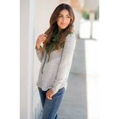 Betsey's Striped Chevron Cowl Neck -Women's Clothing Store BB 9519 2ffb2f30 f64b 408b a94d 32b1a88a5149