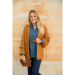 Knitted Detailed Sleeve Cardigan -Women's Clothing Store BB 9527