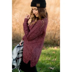 Ribbed Trim Turtleneck Tunic -Women's Clothing Store BB 9531 1 04bdb981 8a86 4906 8815 34e00058dde9