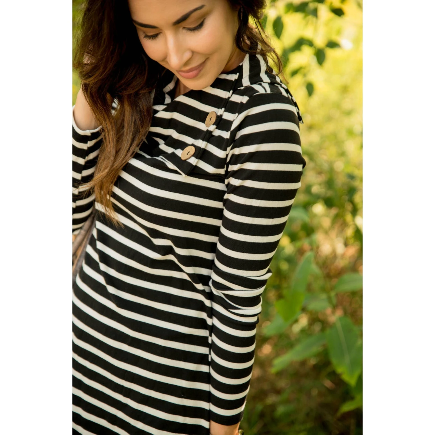 Striped Button Neck Sweatshirt 8 Striped Button Neck Sweatshirt - Image 8