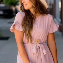 Dressy Ruffle Trim Tie Waist Dress -Women's Clothing Store BB 9611 2d966571 7348 4a1b a47d b2605e129468 984816