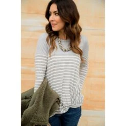 Striped Thermal Top Side Knot Tee 24 Striped Thermal Top Side Knot Tee -Women's Clothing Store BB 9612 cda27944 51e2 4130 90ce 5b2882ed2d2e