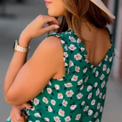 Floating Floral Ruffle Accent V Tank -Women's Clothing Store BB 9628 b055cb11 1254 4ecb 927c 55114f205dc7 935823