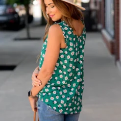 Floating Floral Ruffle Accent V Tank -Women's Clothing Store BB 9634 788e4a5d a1c5 4487 aa06 5012b80fa993 451440