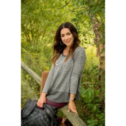 Two Tone Thermal Long Sleeve Tee -Women's Clothing Store BB 9647 ab3bedc0 9007 489f 91e0 61ca57cf6c2e