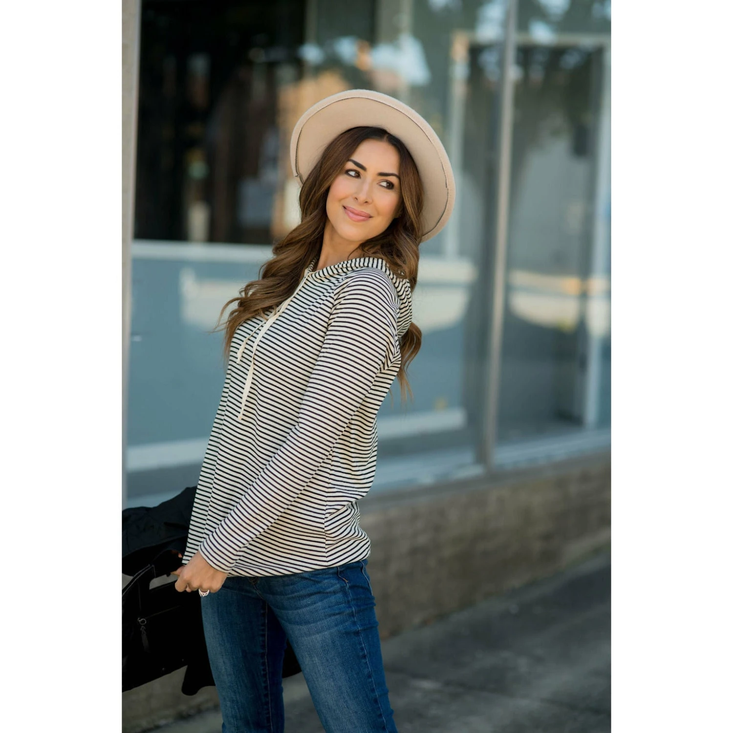 Striped Basic Hoodie 16 Striped Basic Hoodie - Image 16