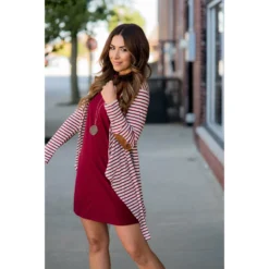 Striped Waterfall Elbow Patch Cardigan -Women's Clothing Store BB 9693 7a62e0f7 d0b1 4267 b8de dc510f7b9098