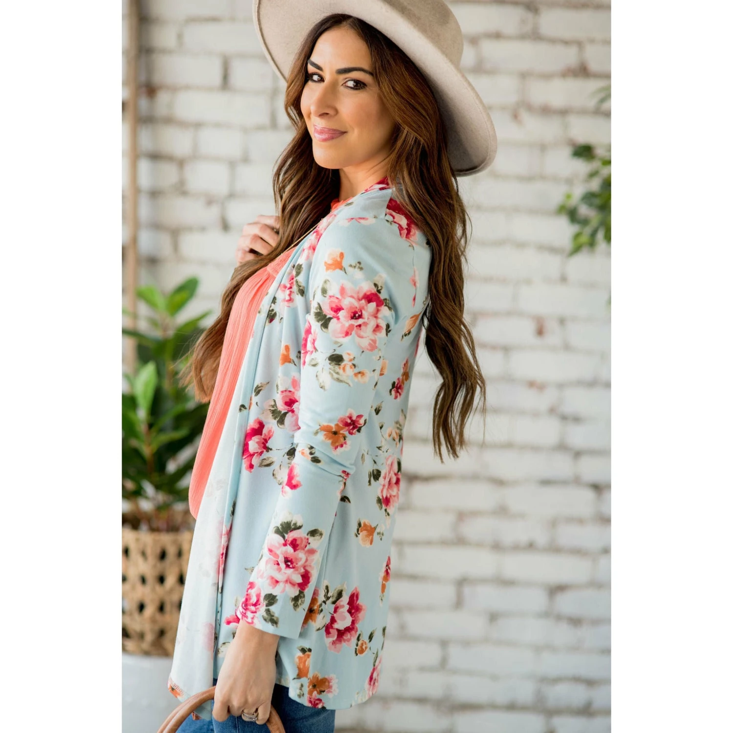 Short Mint Floral Cardigan 2 Short Mint Floral Cardigan - Image 2