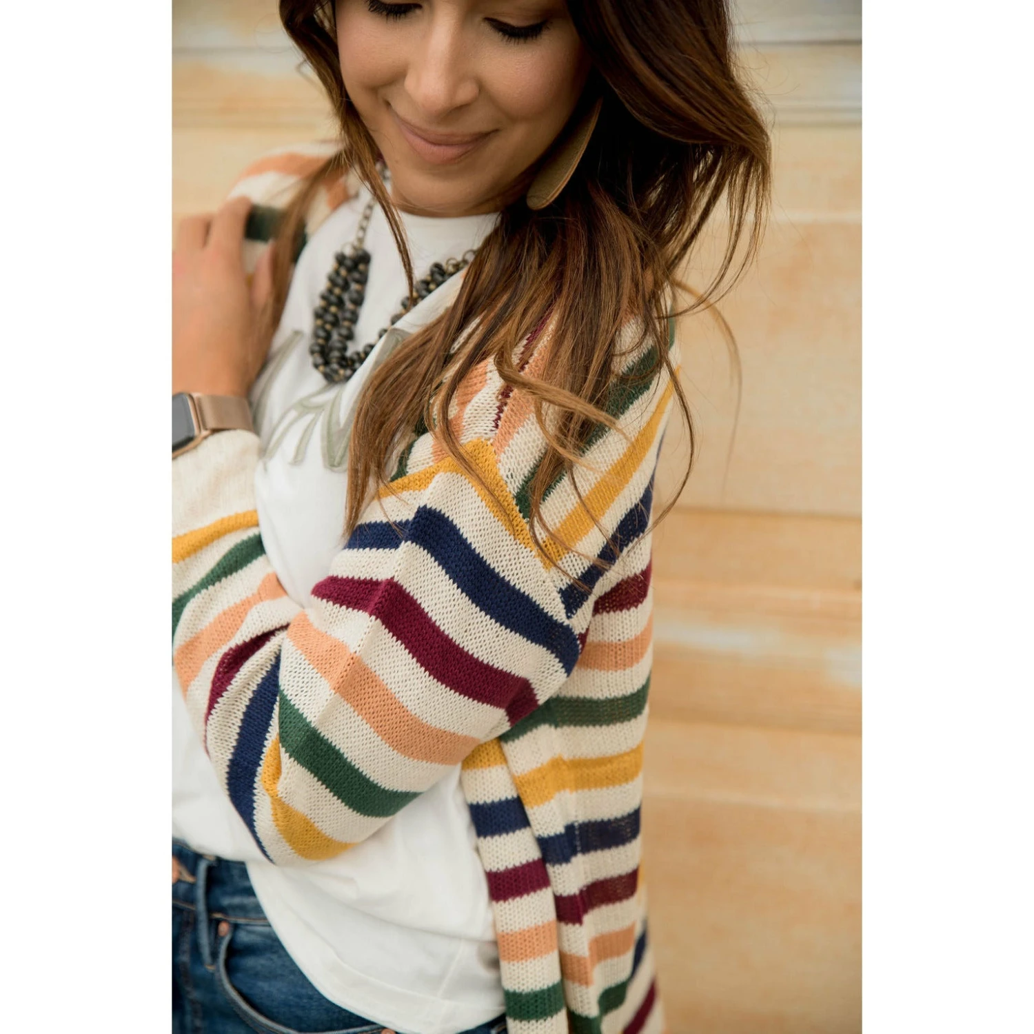 Multi Color Striped Cardigan 6 Multi Color Striped Cardigan - Image 6