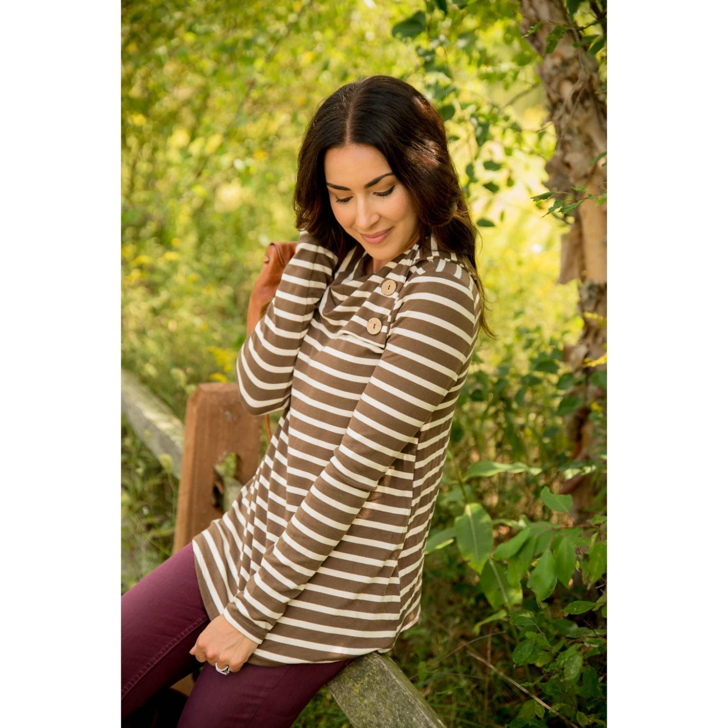 Striped Button Neck Sweatshirt 13 Striped Button Neck Sweatshirt - Image 13