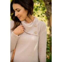 Two Button Side Sweater -Women's Clothing Store BB 9749 695c8f04 5944 42fb b48c a1fb3272525c