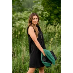 Double Ruffle Front Tie V Neck Tank Dress 13 Double Ruffle Front Tie V Neck Tank Dress -Women's Clothing Store BB 9750