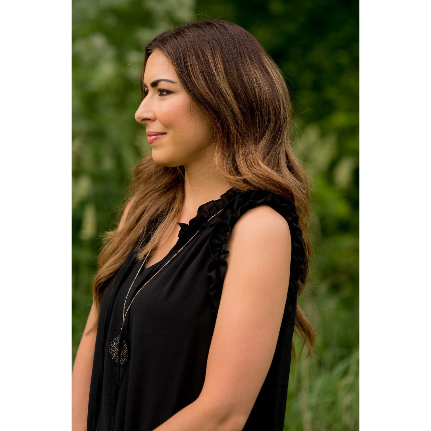 Double Ruffle Front Tie V Neck Tank Dress 8 Double Ruffle Front Tie V Neck Tank Dress - Image 8