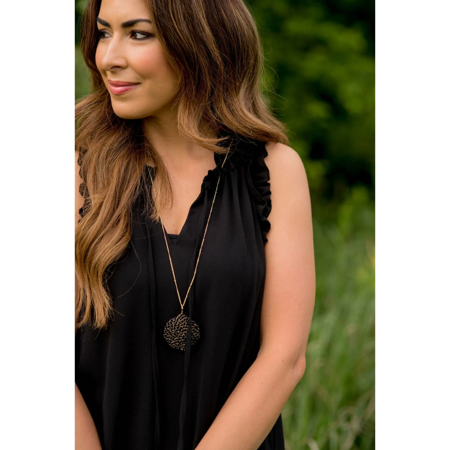 Double Ruffle Front Tie V Neck Tank Dress 9 Double Ruffle Front Tie V Neck Tank Dress - Image 9