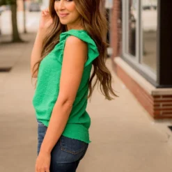 Swiss Dot Puffed Flutter Trim Blouse -Women's Clothing Store BB 9759 619f6a22 1a92 4dbe 9a0f 989aac5a7daf 777300