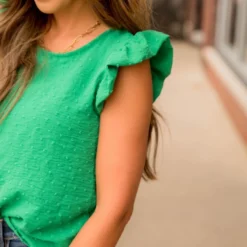 Swiss Dot Puffed Flutter Trim Blouse -Women's Clothing Store BB 9761 a31b370a 6ec0 4fd4 a649 6243a87be7c1 247233