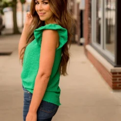 Swiss Dot Puffed Flutter Trim Blouse -Women's Clothing Store BB 9764 7863f180 1f9a 4448 a1be 1cd5876178aa 727224