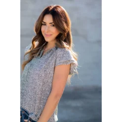 Tie High V-Neck Mini Leopard Blouse -Women's Clothing Store BB 9787 aaa6378e 7318 4483 99aa ba6b9c5e4e49