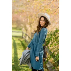 Simple Tie Sweater Dress -Women's Clothing Store BB 9799