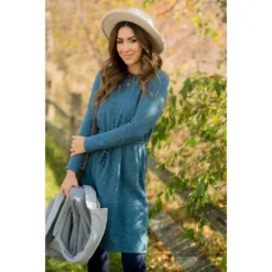 Simple Tie Sweater Dress -Women's Clothing Store BB 9808 fcf58c1e 404a 4582 991b fc0676cd9e81